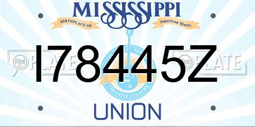 I78445Z Mississippi License Plate