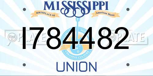 I784482 Mississippi License Plate
