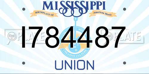 I784487 Mississippi License Plate