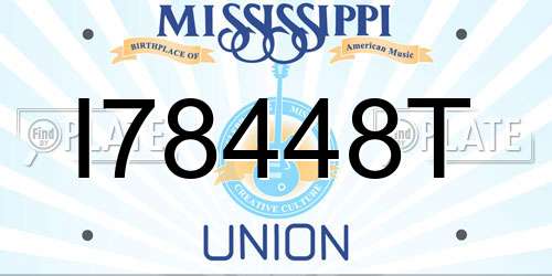 I78448T Mississippi License Plate