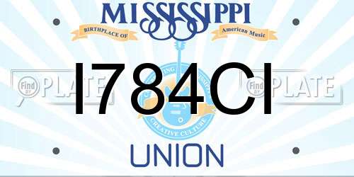 I784CI Mississippi License Plate