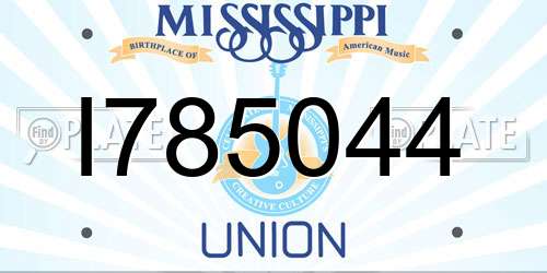 I785044 Mississippi License Plate