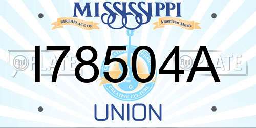 I78504A Mississippi License Plate