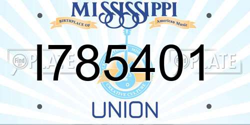 I785401 Mississippi License Plate