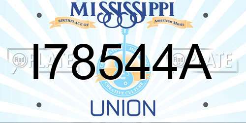 I78544A Mississippi License Plate