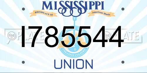 I785544 Mississippi License Plate
