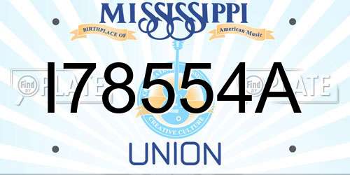 I78554A Mississippi License Plate