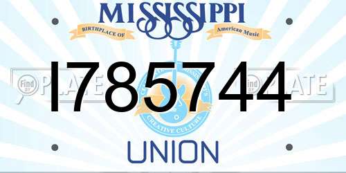 I785744 Mississippi License Plate