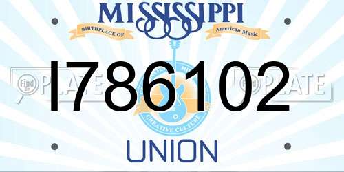 I786102 Mississippi License Plate