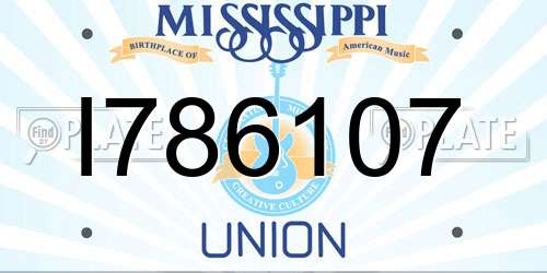 I786107 Mississippi License Plate