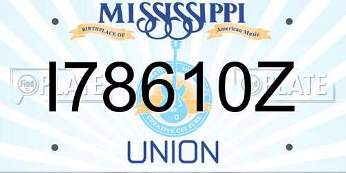 I78610Z Mississippi License Plate