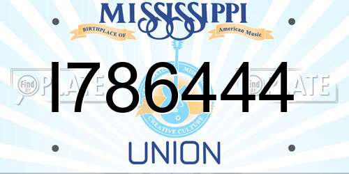 I786444 Mississippi License Plate
