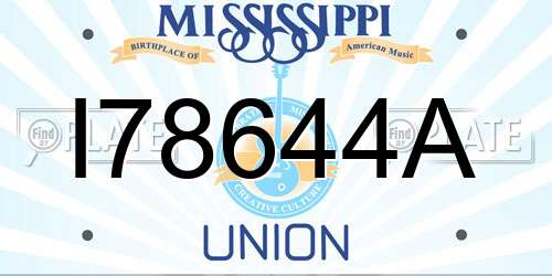 I78644A Mississippi License Plate