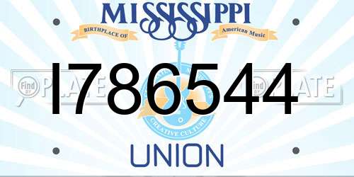 I786544 Mississippi License Plate