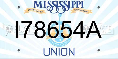 I78654A Mississippi License Plate