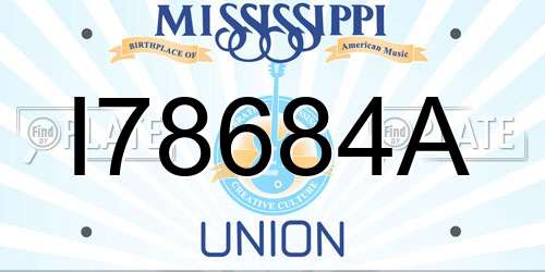 I78684A Mississippi License Plate