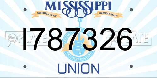 I787326 Mississippi License Plate