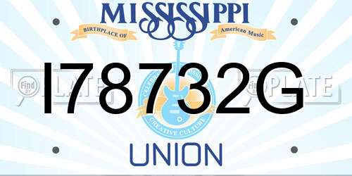 I78732G Mississippi License Plate