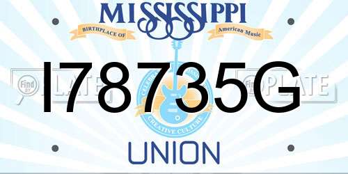 I78735G Mississippi License Plate