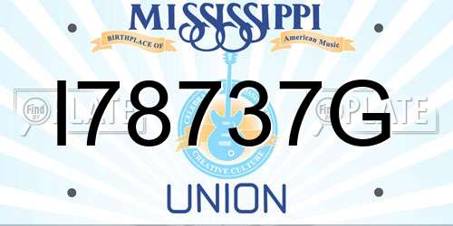 I78737G Mississippi License Plate