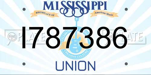 I787386 Mississippi License Plate