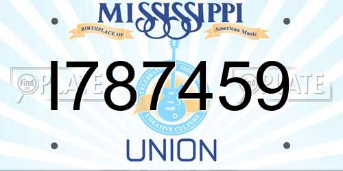 I787459 Mississippi License Plate