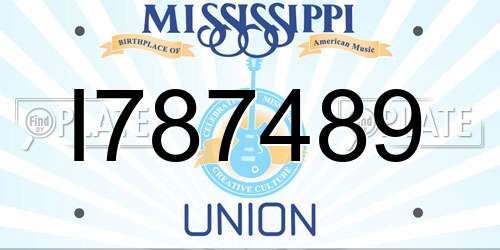 I787489 Mississippi License Plate
