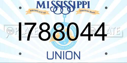 I788044 Mississippi License Plate