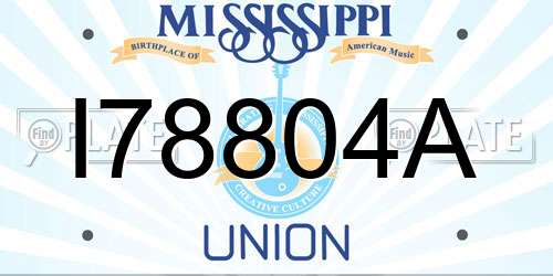 I78804A Mississippi License Plate