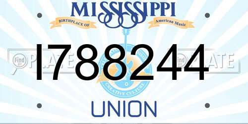 I788244 Mississippi License Plate