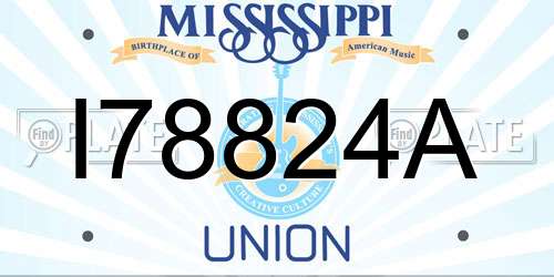 I78824A Mississippi License Plate