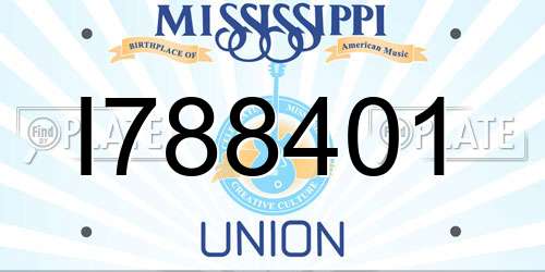 I788401 Mississippi License Plate