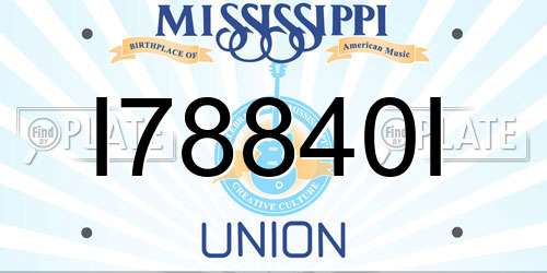 I78840I Mississippi License Plate