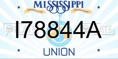 I78844A Mississippi License Plate