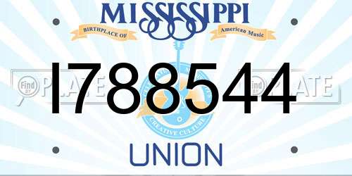 I788544 Mississippi License Plate