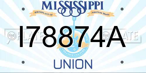 I78874A Mississippi License Plate