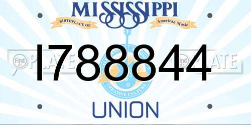 I788844 Mississippi License Plate