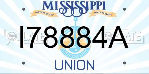 I78884A Mississippi License Plate