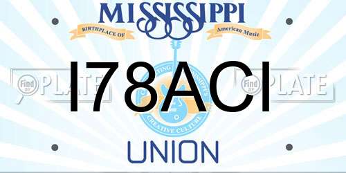 I78ACI Mississippi License Plate
