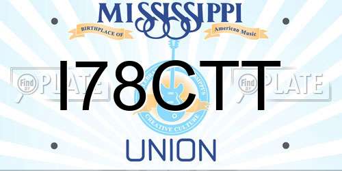 I78CTT Mississippi License Plate
