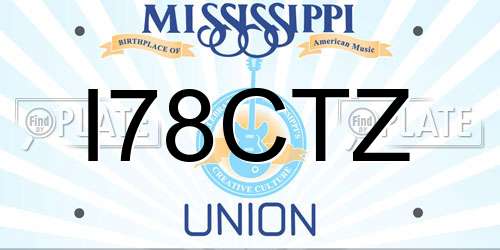 I78CTZ Mississippi License Plate