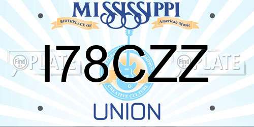 I78CZZ Mississippi License Plate