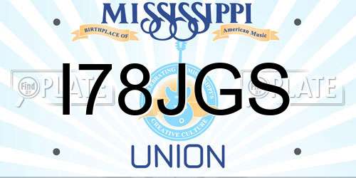I78JGS Mississippi License Plate