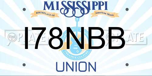 I78NBB Mississippi License Plate