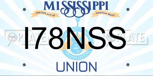 I78NSS Mississippi License Plate
