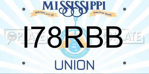 I78RBB Mississippi License Plate