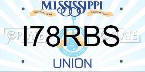 I78RBS Mississippi License Plate