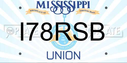I78RSB Mississippi License Plate
