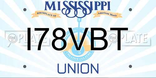 I78VBT Mississippi License Plate