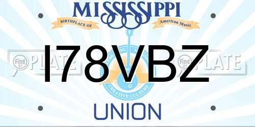 I78VBZ Mississippi License Plate